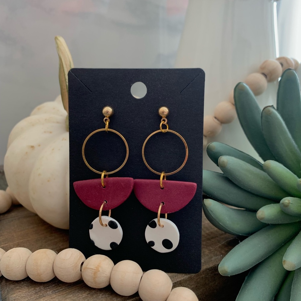PolyClay- Retro Fall Dangle Earrings - Picture 4 of 4